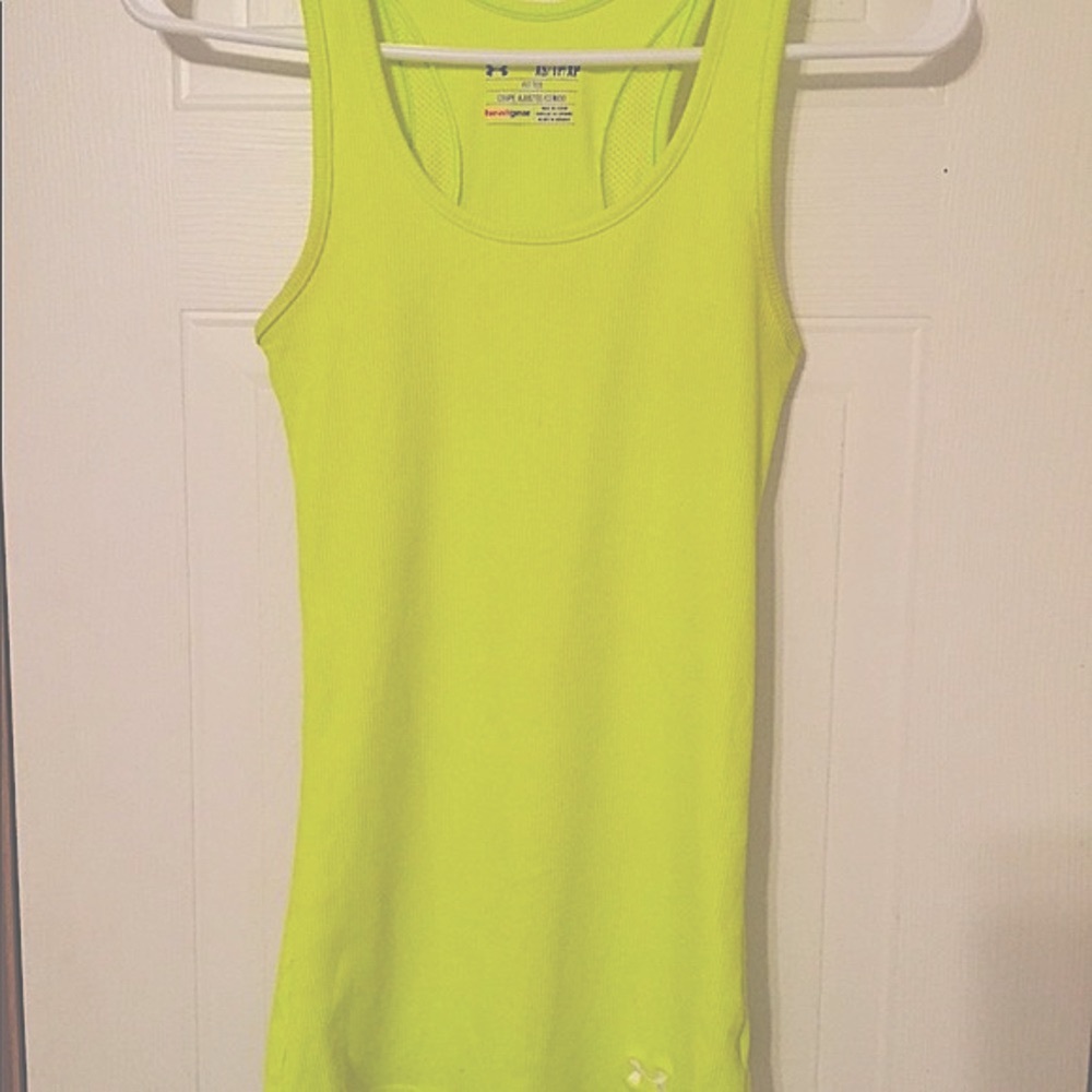 Under Armour ribbed yellow racerback tank top